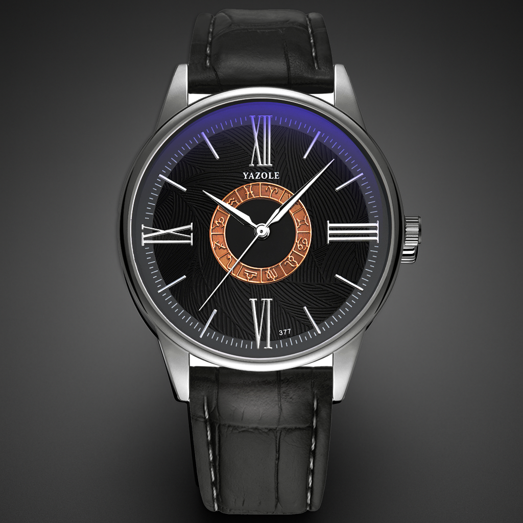 Men's Casual Silver Quartz Constellation Watch