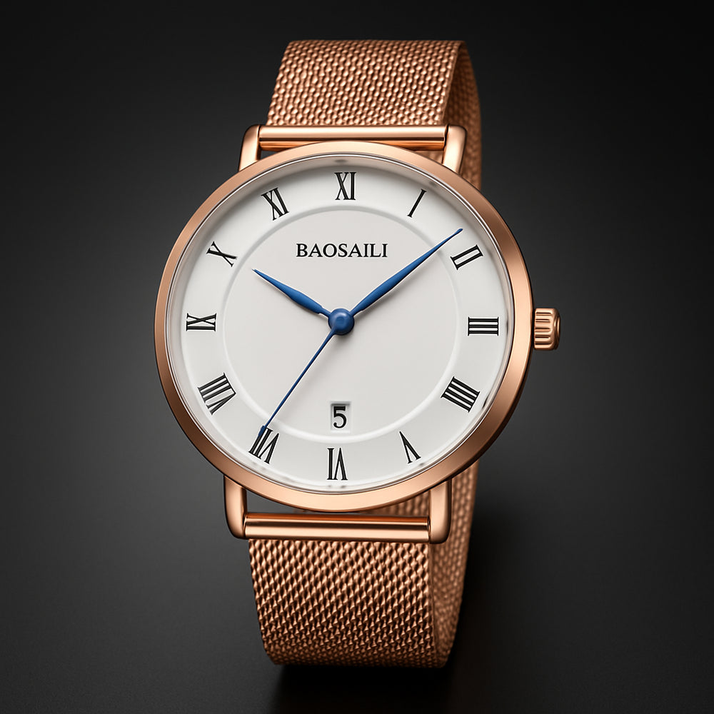 Men's Stylish Business Watch - Roman Dial & Steel