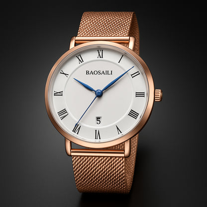 Men's Stylish Business Watch - Roman Dial & Steel