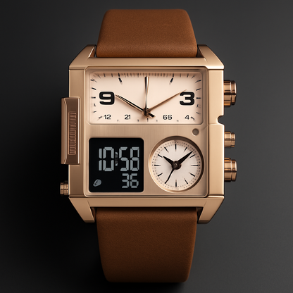 Men's Business Square Dial Waterproof Watch