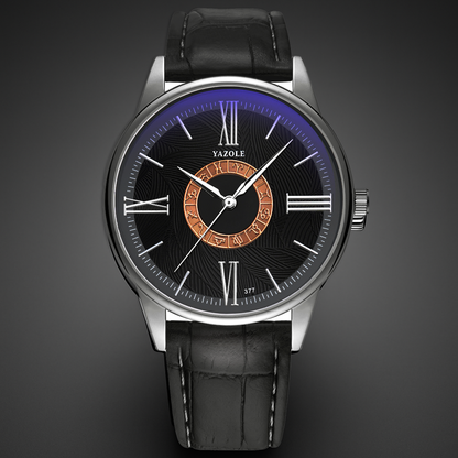 Men's Casual Silver Quartz Constellation Watch