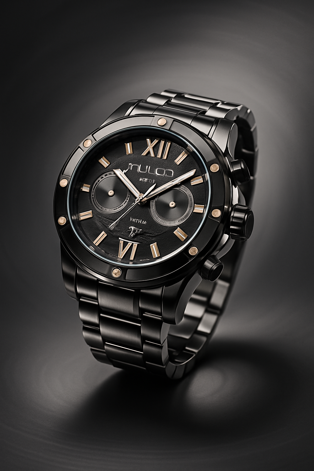 Mulco Prix Herren-Chronograph mit schwarzem Zifferblatt 